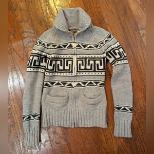 Vintage TNA Wool Knit Sweater Cardigan Jacket, Classic Knit Pattern Size XS